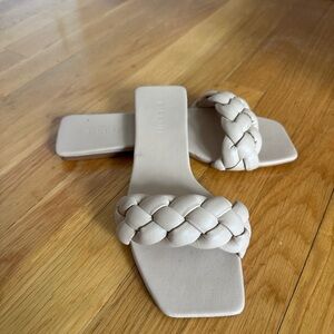 Billini Braided Square-Toe Slide Sandals - Light Beige